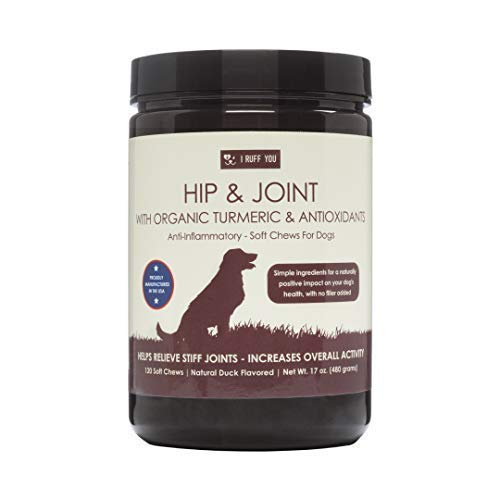 I Ruff You Natural Joint Supplement for Dogs - All Natural Dailies Glucosamine for Dogs - Daily Dog Chewables Promote Healthy Joints- 120 Soft Dog Chews