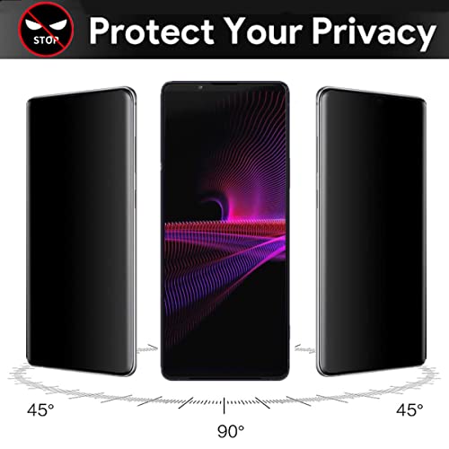 Aiselan For Sony Xperia 1 Iii Anti-Spy Tempered Glass, [2 Pcs] 9H Hardness Anti-Scratch Anti-Peeping Privacy Screen Protector Proteceive Film For Sony Xperia 1 Iii Phone thumb #2