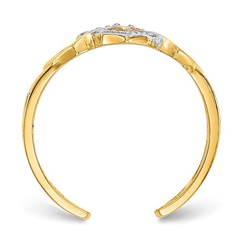 14K Rhodium Diamond Love Heart Toe Ring Jewelry Gifts For Women #TOP2