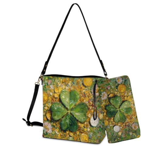 Image of Bucket Crossbody Bag Set for Women Lady, Leather Purse and Wallet Set Large Bucket Bag with Wallet