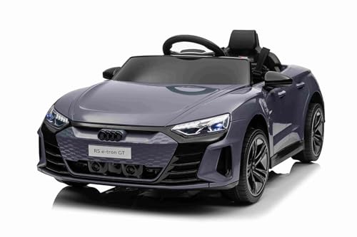 Voiture électrique pour Enfants 12V Audi RS E-tron GT, Gris, télécommande 2,4 GHz, Bluetooth/USB/Aux, Commandes au Volant, Batterie Lithium, Feux LED,...