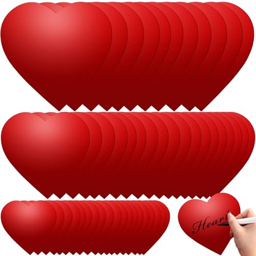 Ctosree 200 Pcs Heart Paper Cutouts 3 Sizes 12'' 8'' 4'' Red Heart Shape Paper Cutouts Valentines Die Cuts for Valentines Day Craft Kid's Love and Peace School Craft Projects