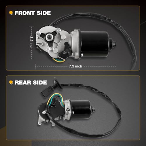 Image of Front Windshield Wiper Motor Compatible with 2004-2012 Chevy Colorado GMC Canyon Pickup, 2006 Isuzu i-280 i-350 Crew Cab Pickup, 2007-2008 i-290 i-370, 4-Pin, Replace# 401062 25809218 88958223