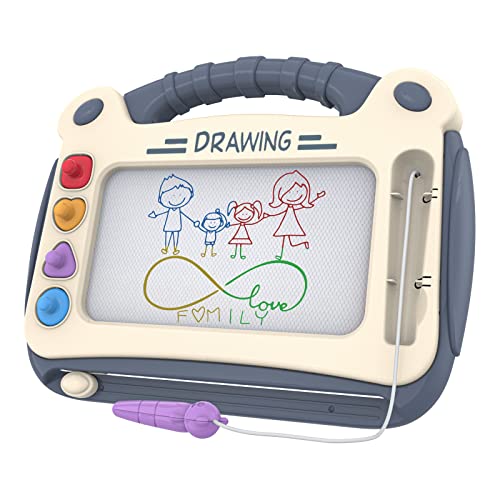 KOKODI Tablero de garabatos magnético, tablero de garabatos para escribir, juguetes educativos para niños, niñas pequeñas, niños, almohadilla borrable para escribir pintura (Azul) Cover