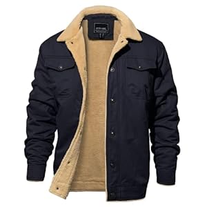 EKLENTSON Men’s Military Jacket Tactical Warm Fleece Winter Coat Windbreaker Thick Lapel Collar Combat Casual Cargo Jacket