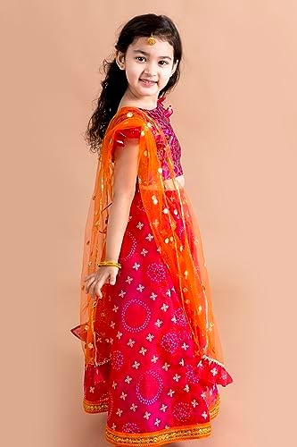 Pspeaches Girl's Polyester Lehenga Choli