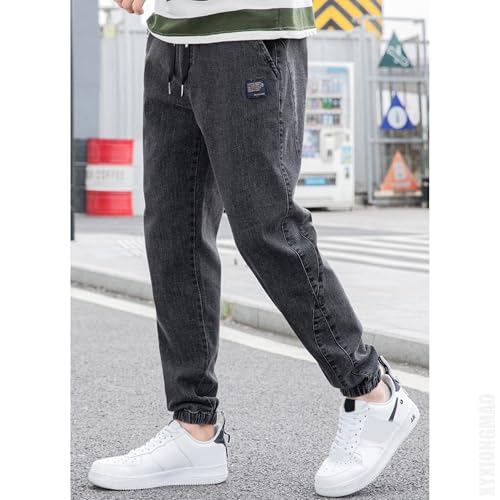 XYXIONGMAO Men's Baggy Blue Japanese Jeans Drawstring Sweatpant Denim Joggers Men Black Casual Hip Hop Sweatpant Jeans Mens2