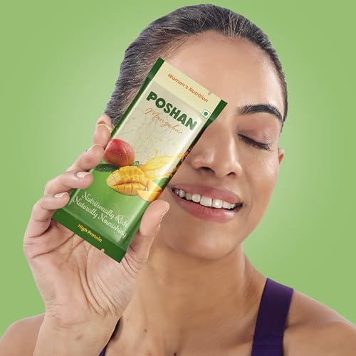 Image of POSHAN Women's Mango Bar Nutrition Protein Bar, 40 g | 8g Protein with 4G Fiber |No Added Sugar, 100% Vegetarian & Gluten-Free| Made with Dates, Ragi and Superfoods| No Trans Fat| Pack of 1