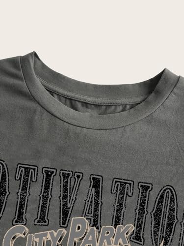 Floerns Women's Car Letter Graphic Print Cap Sleeve Round Neck T Shirt Crop Tops3