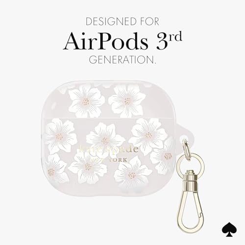 kate spade new york AirPods Protective Case with Keychain Ring - Hollyhock Cream, Compatible with AirPods 3rd Generation by kate spade new york - Image 5