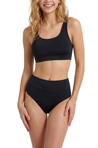 Image of Period Swimwear Two Piece Leakproof Swimsuit Menstrual High Waist Bikini Sets Color Block Bathing Suit for Teen Girls