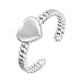 Produktbild ChicSilver 925er Sterling Silber öffnung Herz Ring verstelltbar Ringe mit Schmuckbox für Damen und Herren