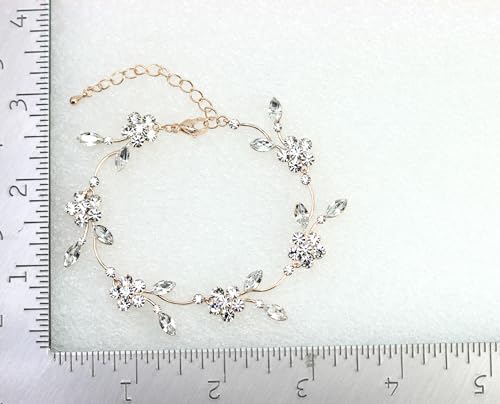 Image of Faship Gorgeous Rhinestone Crystal Floral Necklace Earrings Set