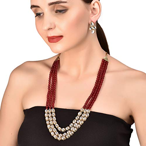 Image of Touchstone Indian Colorful Delicate Desire Traditional Exclusive Designer Jewellery Pendant Sets for Women