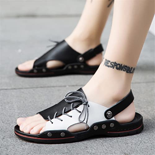 Men Sandals Classic Men Shoes Slippers Soft Sandals Comfortable Walking Footwear Outdoor Beach Sandals(Full Black,6.5code)3