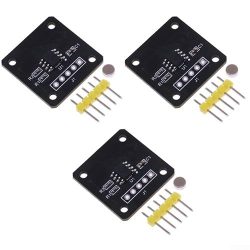 Angle Encoder Hall Effect Absolute Measurement Sensor Low Latency 14 Bit I2C PCB Black 23x23mm High RPM Support for Electronic Devices IC Machinery Set of 3