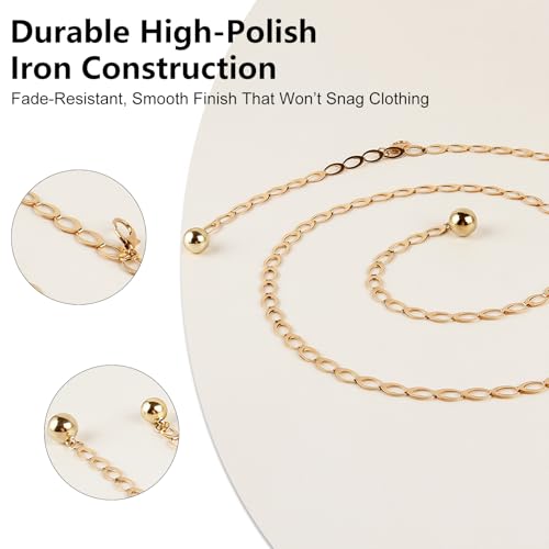 Gold Rope Belt Metal Costume Accent for Women Adjustable Thick Golden Waist Chain Egyptian and Greek Goddess Style Fancy Belts for Dresses Dressy Jumpsuits Toga Dress and Waist Decoration4