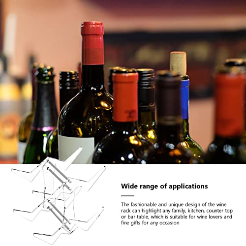 Suporte para vinho acrílico,Bancada de racks de vinho empilhável de 4 garrafas - Organizador de arma