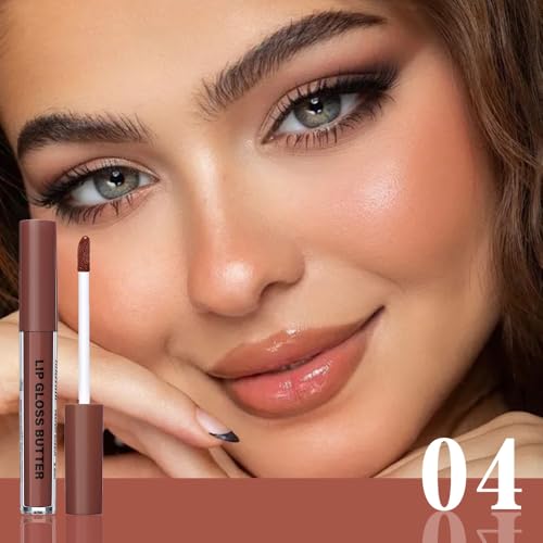 Image of Honey Butter Lip Stain Tinted Lip Gloss, Shine Moisturizing Plumper Liquid Lipstick for Women, Natural Nourishing Hydrating Lip Balm for Dry Lips, Lightweight Lip Liner Care Makeup, Vegan #1+#4
