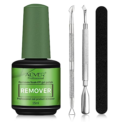 Dissolvant Vernis Semi Permanent, Gel Nail Polish Remover, Enlève Rapidement et Facilement le Vernis à Ongles en Gel Avec Lime à Ongles, Grattoirs pour Vernis à...