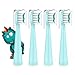 Kids Electric Toothbrush Replacement Heads - 7x More Plaque Removal, End-rounded 3D Curved Soft Bristles, Gentle & Efficient Clean Teeth, Perfect for Kid Small Mouth, Blue (4 Pack)