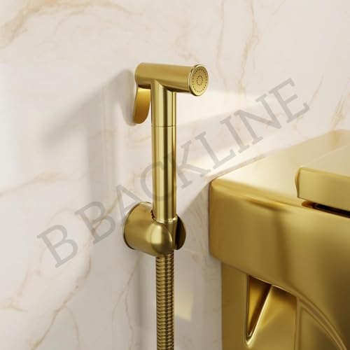 Image of B Backline Brass Jet Spray for Toilet | Health Faucet | Health Faucet with Stand & Flexible Hose Pipe | Health Faucet Set for Bathroom (Gold)