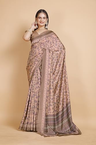 Image of Garden Vareli Pashmina Saree With Unstitched Blouse Piece