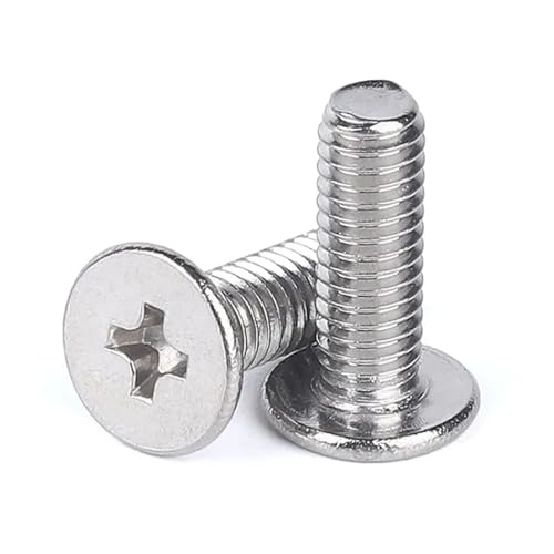 VirtuWard 304ステンレス鋼CM M0.8 M1 M1.2 M1.4 M1.6 M2超薄型フラットヘッドネジコンピューターラップトップネジ(M2x16x4 100pcs)