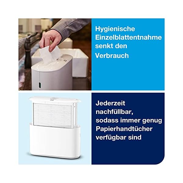 Tork Xpress Tischspender fÃ¼r Multifold PapierhandtÃ¼cher 552200, Elevation Design - H2 Tisch-Papierhandtuchspender fÃ¼r FalthandtÃ¼cher zur Einzelblattentnahme, kompakte Form, weiÃ, 21,8 x 32,3 x 11,6 cm – Bild 6