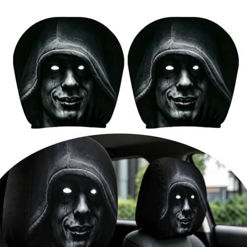 2PCS Ghost Face Headrest Covers (E)