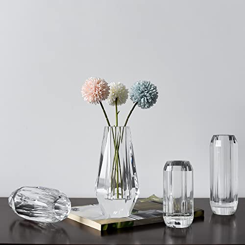 Kitcom Flower Crystal Vase, 8.27 Inches Modern Crystal Vase, Lead-Free Flower Vase, European Crafted For Table, Home Decoration, Wedding Or Luxury Gifts, 8.27 X 3.94 X 3.94 Inches #TOP4