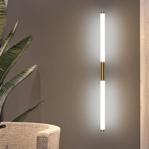 Apliques de pared LED para espejo: iluminación moderna de 59cm en oro para un baño elegante