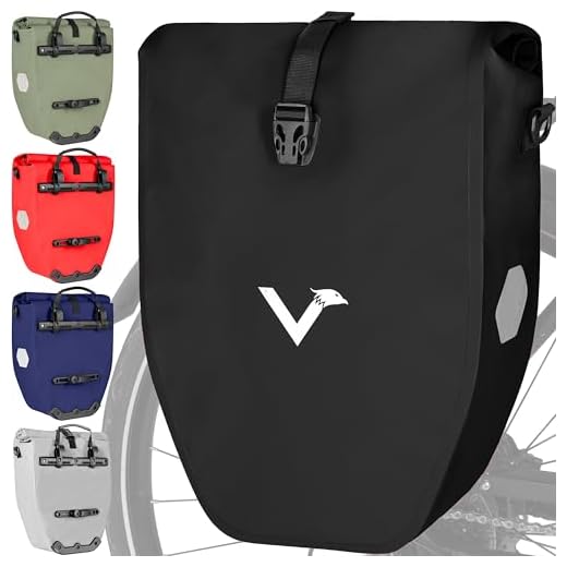 Valkental - Große & wasserdichte Gepäckträgertasche - Fahrradtasche für Gepäckträger mit Reflektoren