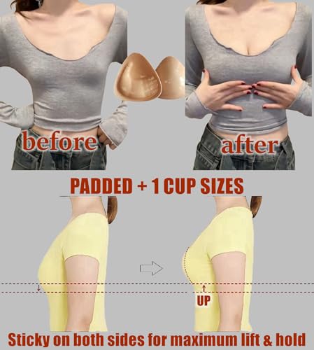 Double Sided Sticky Bra Inserts,Adhesive Bra Insert Push Up Breast Bikini Pads Invisible Lift Bra Padding for Swimsuit Dress4