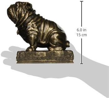 Design Toscano British Decor Bulldog Mascot Bookend Statues, 15 cm, Set of Two, Polyresin, Bronze Finish