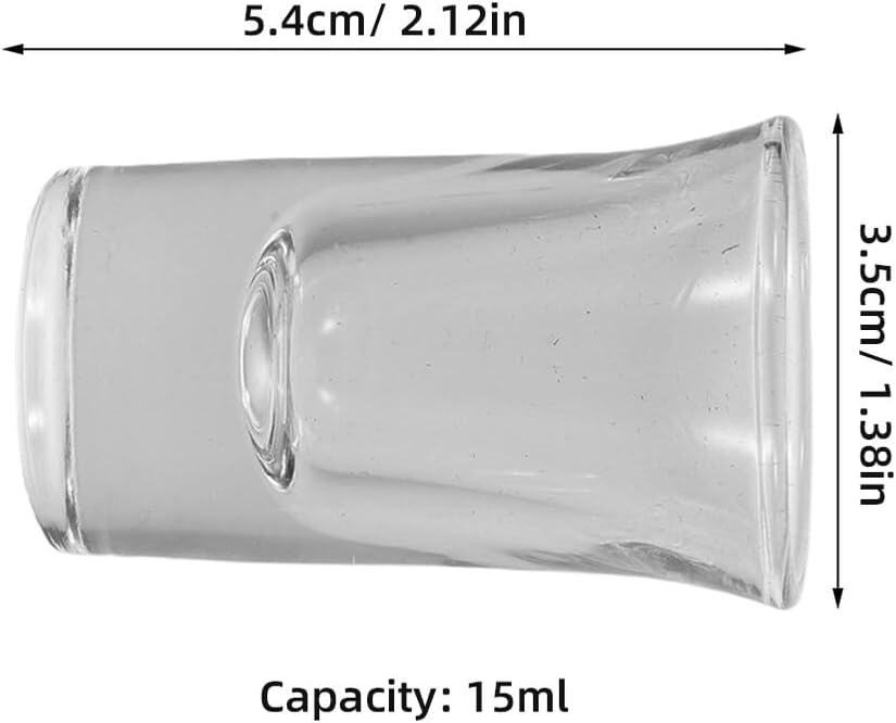TIDTALEO 12pcs Crystal Shot Glasses Set 15ml Vintage Rock Tumblers Thick Base Whisky Cups Small Glass Drinkware for Home Bar Party