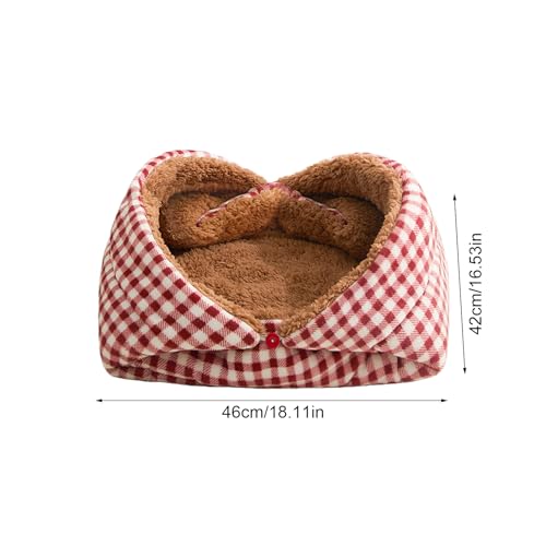 Maison pour chat rembourré en peluche douce avec coussin isolant amovible
