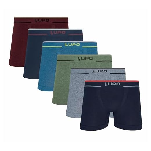 Cueca Lupo 733 Kit 6 Peças Boxer Microfibra Sem Costura (BR, Alfa, GG, Regular, SORTIDAS)