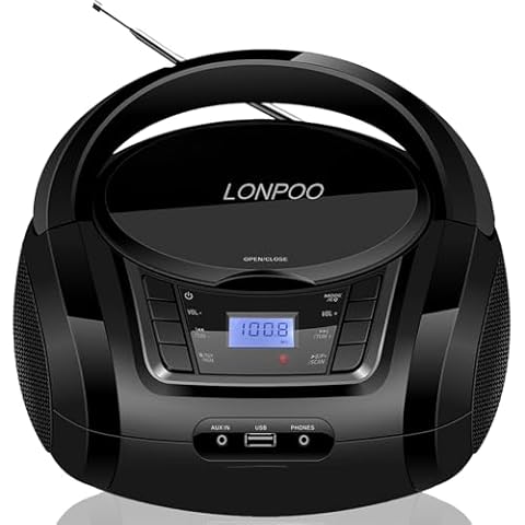 LONPOO CD Player Portable Boombox Cover