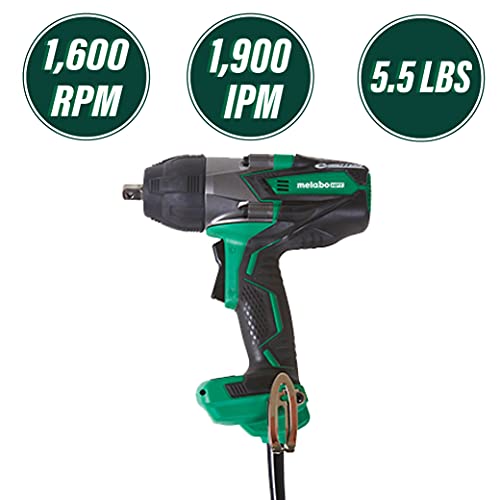 Metabo Hpt Impact Wrench, Corded, Ac Brushless Motor, 1/2" Square Drive, Four Selectable Impact Ranges (Wr16Se) #TOP3
