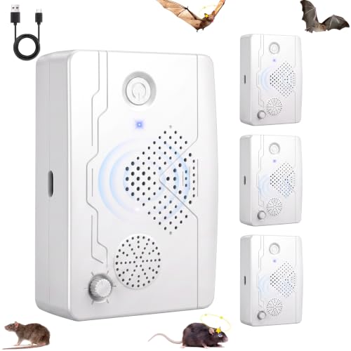 Image of 2026 Upgraded Bat Fortress Mini Repeller Indoor Deterrent 4Pack Adjustable Ultrasonic Bat Repellent Devices Outdoor Battery Operated Bat Repeller, Friendly to Human & Pet