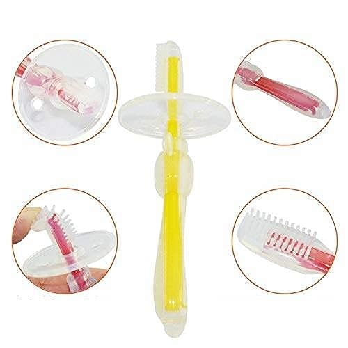 Image of Baby Tongue Cleaning Hygienic & Flexible New Born Baby Soft Silicon Tounge Toungue Cleaner Finger Manual Toothbrush (Multicolor)