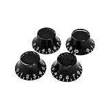 YJB PARTS エレキギター トップハットノブ 4個セット 【国内生産品】 (ミリ, ブラック)