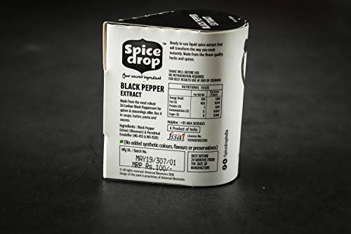 Spice Drop Black Pepper Kali Mirch Extract | Natural Spice For Food and Beverages | Authentic Taste and Aromatic Flavor | Vegan| 5ML (180 Drops equivalent to 40 grams powder)