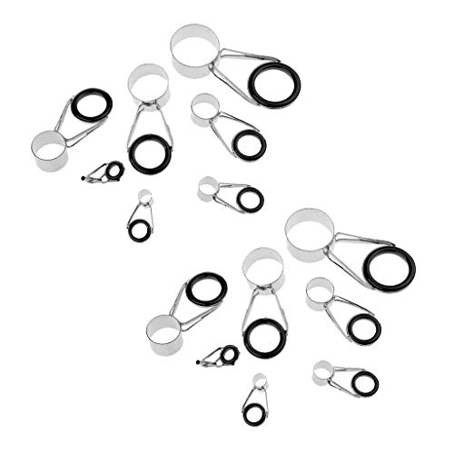 B Baosity 14Pcs Anneau Canne à Pêche Guides Kit Réparation Pêcheur Equipement Durable