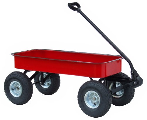 Best Review Of Morgan Cycle Classic Steel Red Wagon with Rubber Air Tires