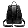 Damen Rucksack aus PU Leder, Lässig Tasche mit Kordelzug Diebstahlschutz Lederrucksack Klassisch, Elegant Backpack Leichte Wasserdicht Große Multipockets Mode Bag für Arbeit Schule Reise #2