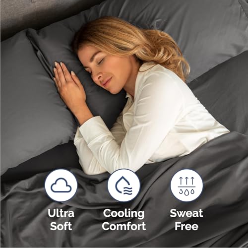 Image of Cal King 6 Piece Bed Sheet Set - Breathable & Cooling Sheets - Charcoal | Ultra-Soft Hotel Luxury Bedding Set with 8-16 Inch Deep Pockets, 1 Flat & 1 Fitted Sheet & 4 Pillowcases, Wrinkle & Fade Free