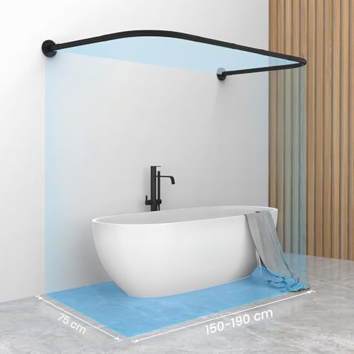 Tringle à rideau de douche extensible pour angle de baignoire - 4