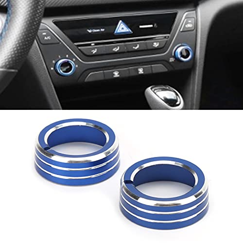 Akozon A/C Switch Knob Cover, 2pcs Car Air Conditioner Switch Knob Trim Climate Controller Knob Cover for 2015-2020